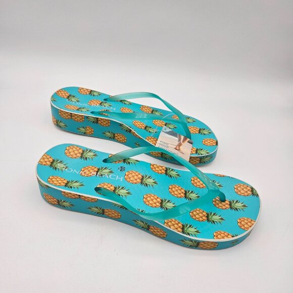 Vionic Beach Noosa Platform Flip Flops Pineapples Womens Sz 10 NEW - Picture 4 of 7
